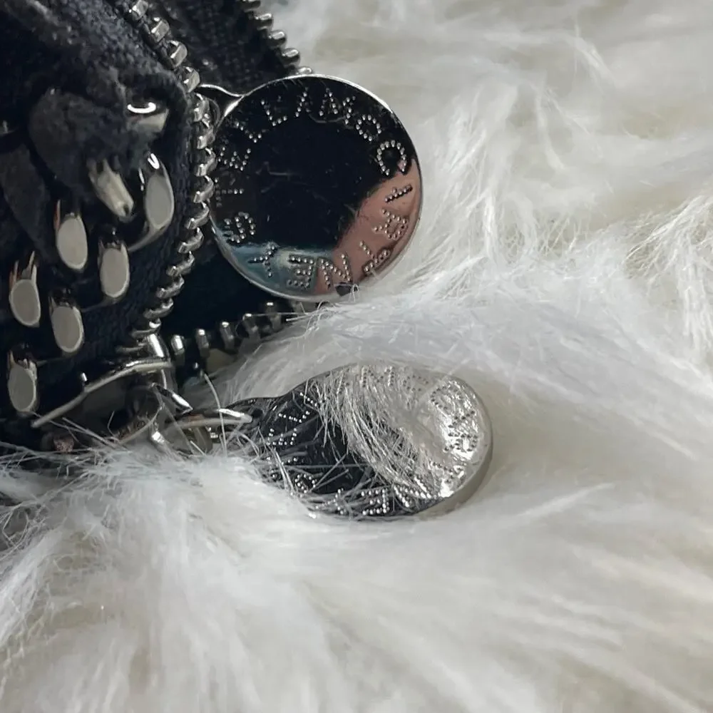 Stella McCartney fallabella black velvet python wallet